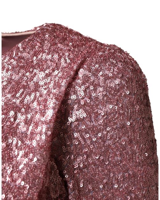 Dolce & Gabbana Pink Sequinned Mermaid Long Gown Dress