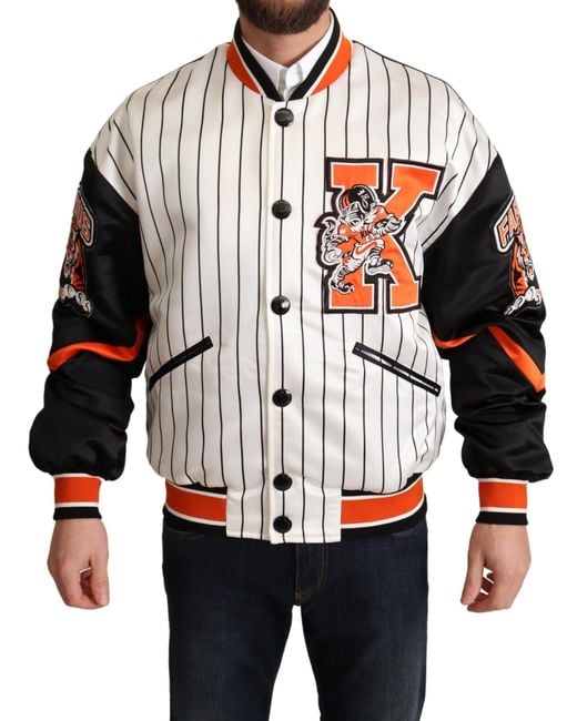 Dolce & Gabbana Gray Bomber King Logo #Dgmillennials Jacket for men