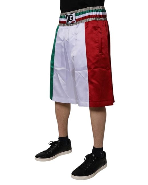 Dolce & Gabbana Multicolor Italia Polyester Bermuda Shorts for men