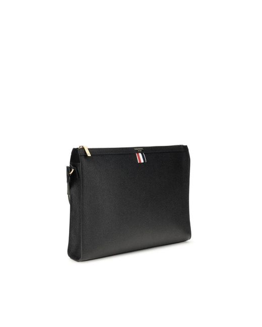 Thom Browne Black Shoulder Strap Pouch for men