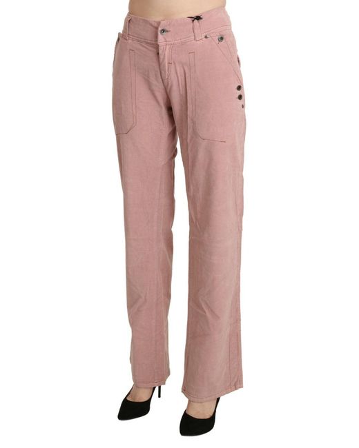 Ermanno Scervino Multicolor High Waist Straight Cotton Trouser Pants