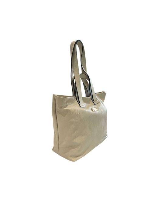 Baldinini Gray Beige Leather Shoulder Bag