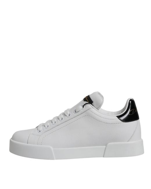Dolce & Gabbana White Leather Classic Low Top Sneakers Shoes