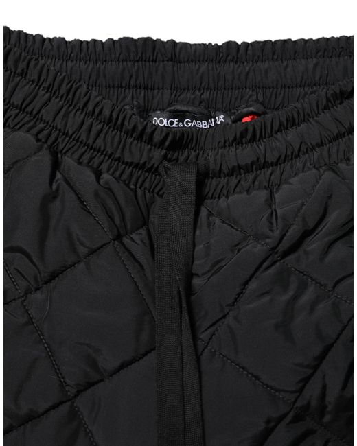 Dolce & Gabbana Black Faux Leather Straight Pants