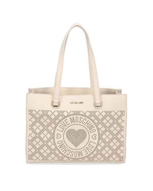 Love Moschino Natural Chic Faux Leather Shopper Tote
