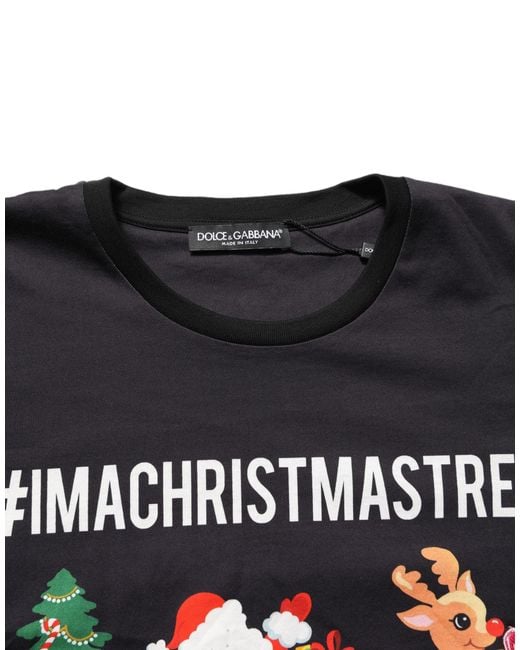 Dolce & Gabbana Black #iamachristmastree Print Cotton T
