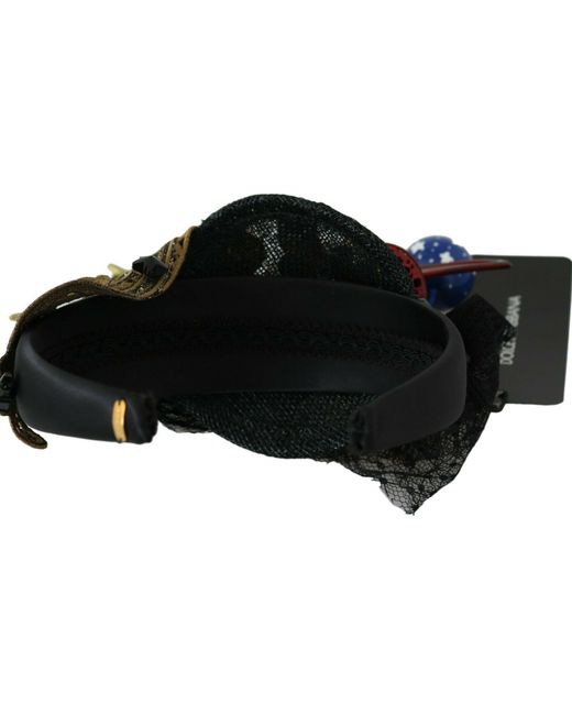Dolce & Gabbana Black Missile Rocket Crystal Stars Headband Diadem