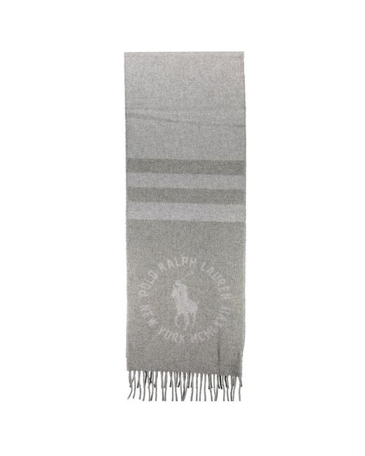 Ralph Lauren Gray Grigio Lana Men Scarf for men