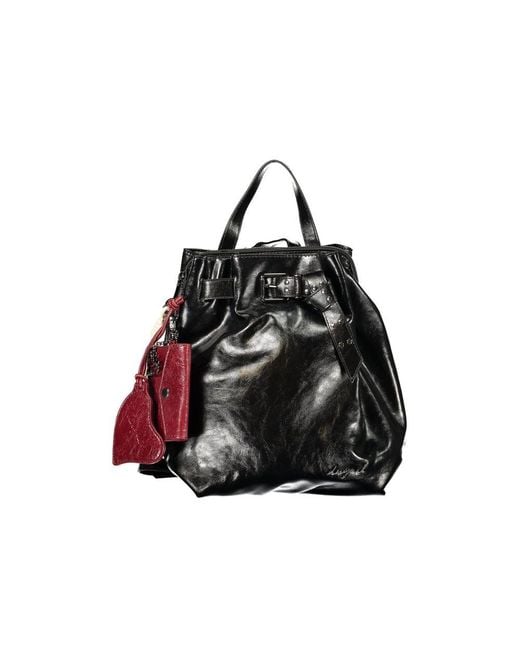 Desigual Black Polyurethane 's Backpack For Sophisticated Style