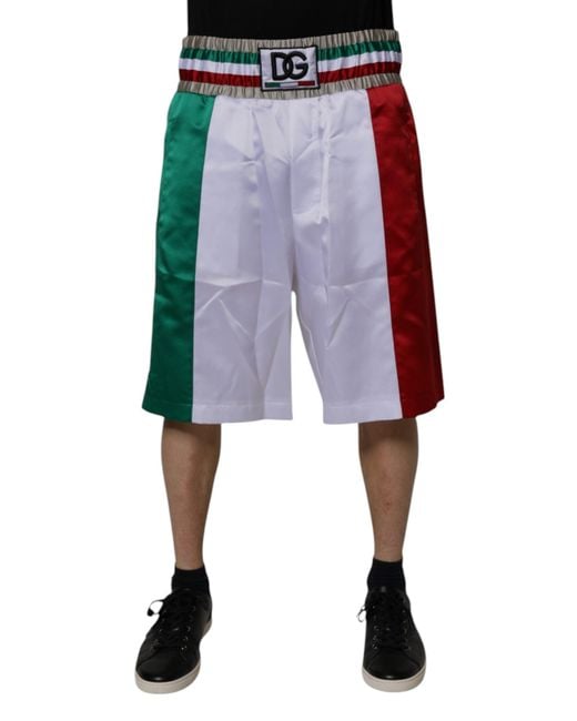 Dolce & Gabbana Multicolor Italia Polyester Bermuda Shorts for men
