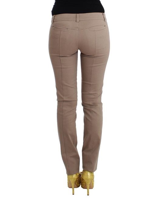 Roberto Cavalli Multicolor Beige Dress Skinny Slim Straight Chinos Pants