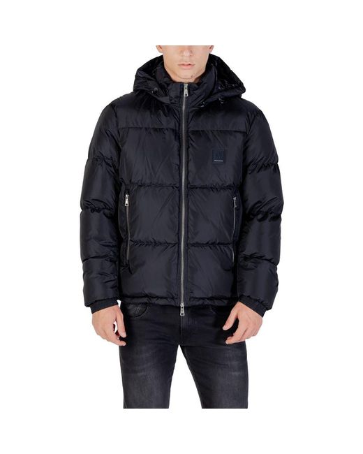 ARMANI EXCHANGE Blue Polyamide Coat for men