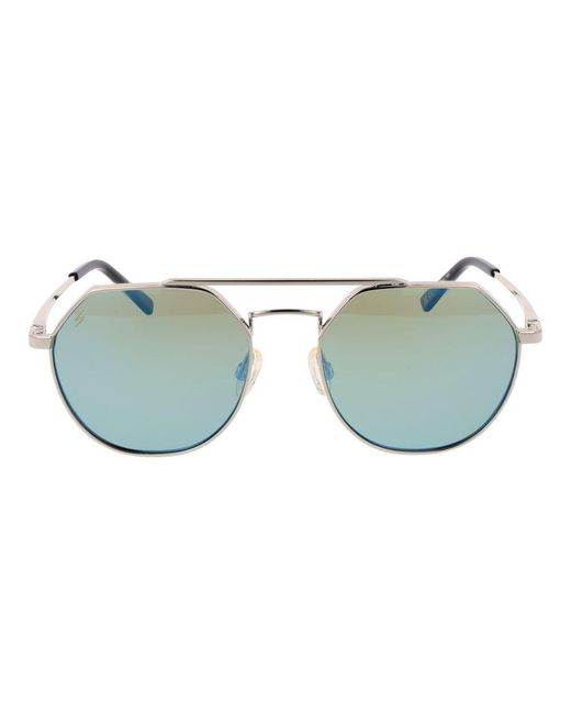 Serengeti Blue Silver Metal Sunglasses