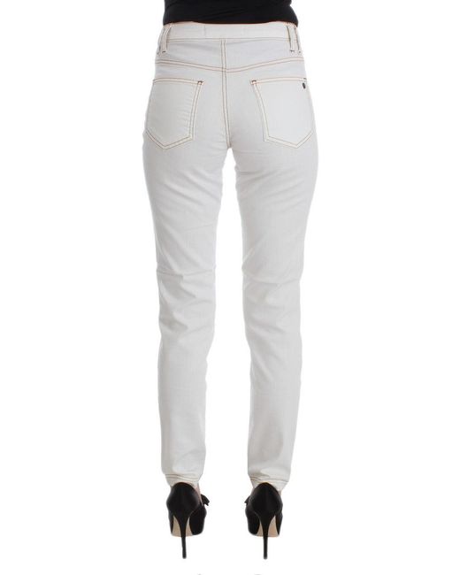 Roberto Cavalli White Chic Slim Fit Denim