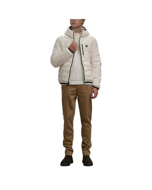 Blauer Gray White Polyamide Shell Jacket for men