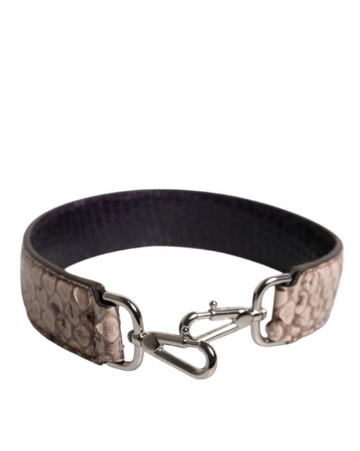 Dolce & Gabbana Black Cream Exotic Leather Bag Shoulder Strap for men