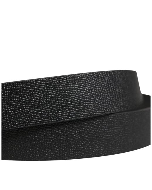 Dolce & Gabbana Black Calf Leather Metal Buckle Belt for men