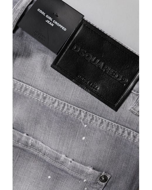 DSquared² Gray Washed Mid Waist Tapered Jeans for men