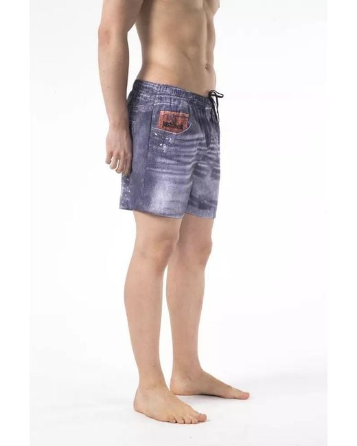 Just Cavalli Blue Polyester Swim Short for men