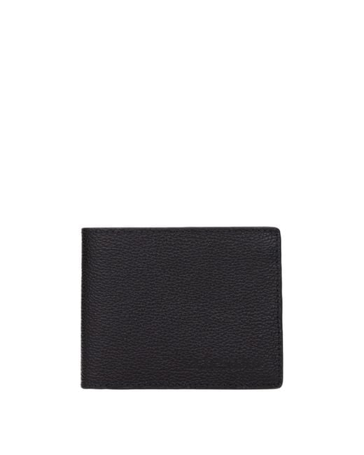 Testoni Black Leather Wallet for men