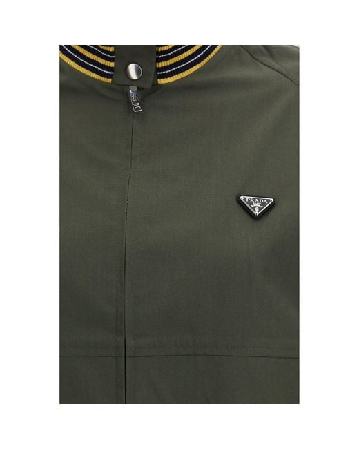 Prada Green Bicolor Polyester Bomber
