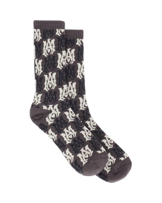 Amiri Black Socks With Ma Pattern for men