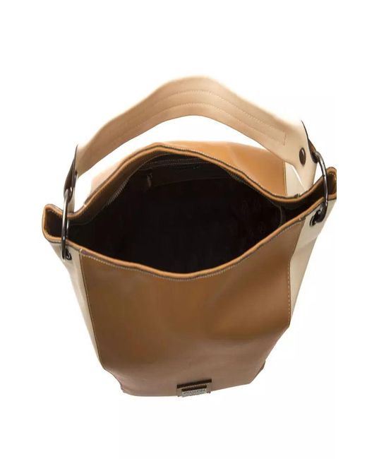 Pompei Donatella Brown Elegant Leather Shoulder Bag