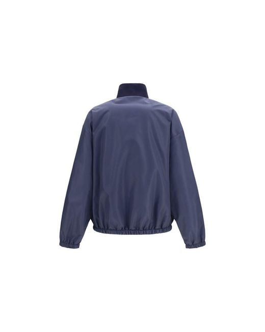 Miu Miu Blue Recycled Polyester Shell Jacket