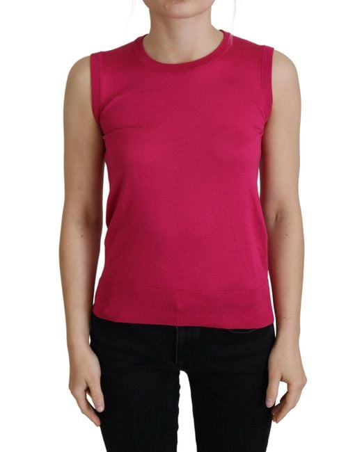 Dolce & Gabbana Red Silk Tank
