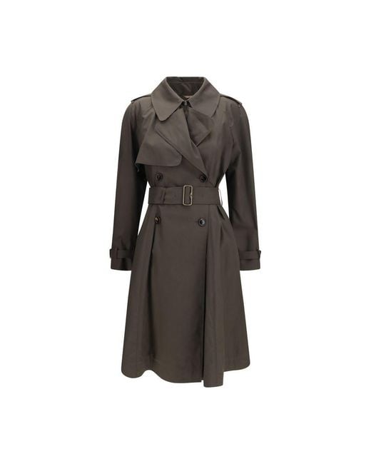 Burberry Brown Bicolor Cotton Coat