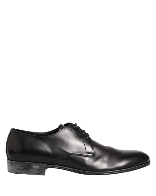 Dolce & Gabbana Dress Black Leather Lace Up Derby Shoes for men