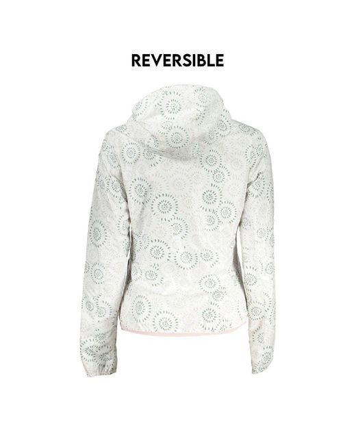 K-Way White Elegant Reversible Hooded Jacket