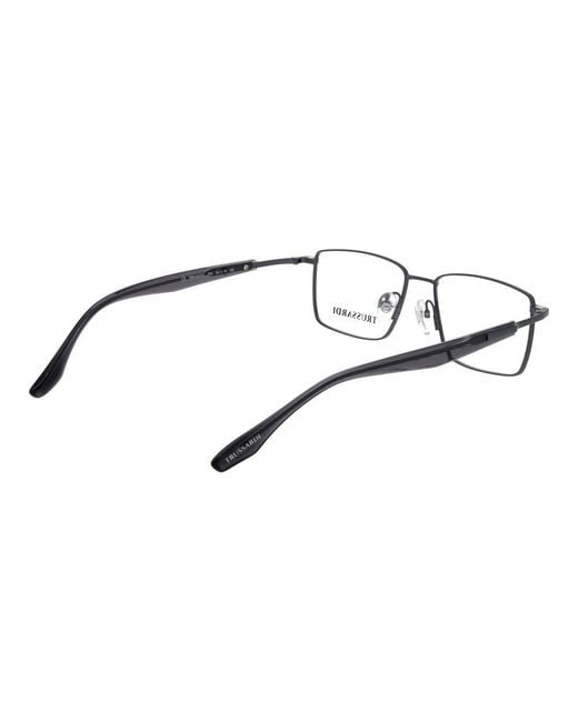 Trussardi Brown Gray Stainless Steel Glasses (frames) for men