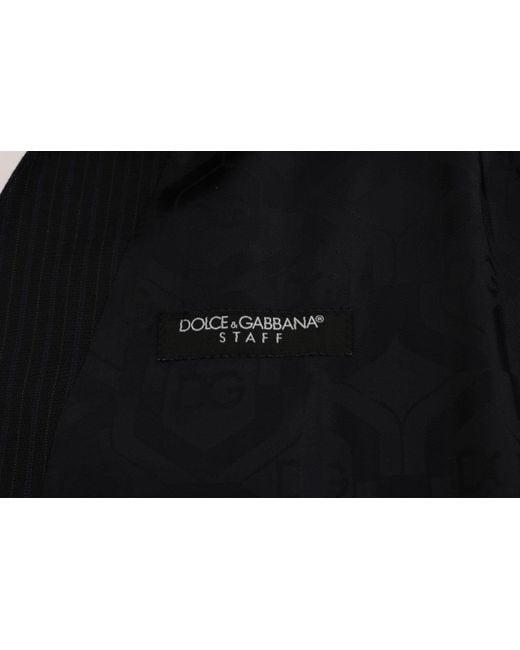 Dolce & Gabbana Black Elegant Striped Wool Blend Waistcoat Vest for men
