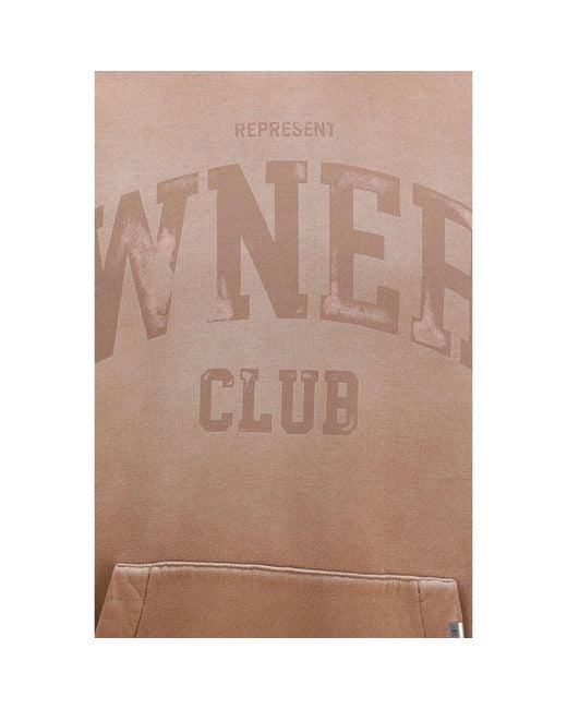 Represent Brown Beige Cotton Sweatshirt for men