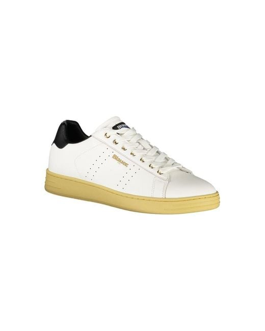Blauer Metallic White Polyurethane Men Sneaker for men