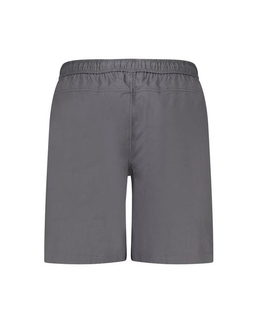 K-Way Gray Black Elastane Pant - S for men