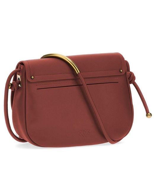 Pinko Red Leather Crossbody Bag