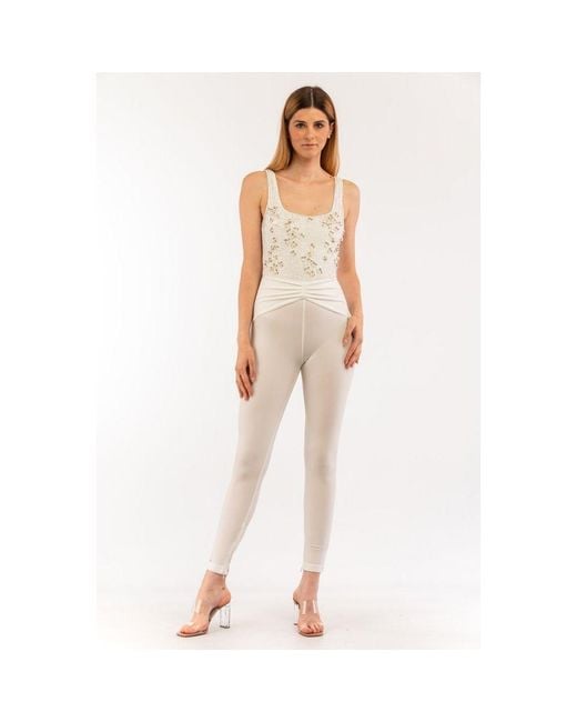 Elisabetta Franchi Natural Polyester Jumpsuit