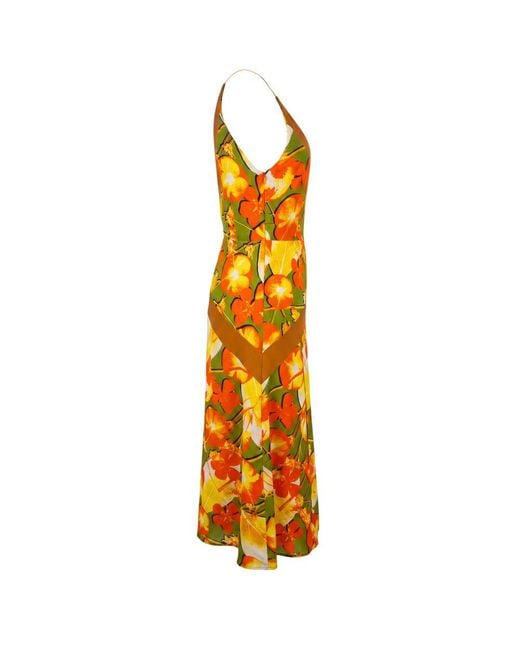 Trussardi Yellow Silk Dress