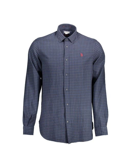 U.S. POLO ASSN. Blue Cotton Men Shirt for men