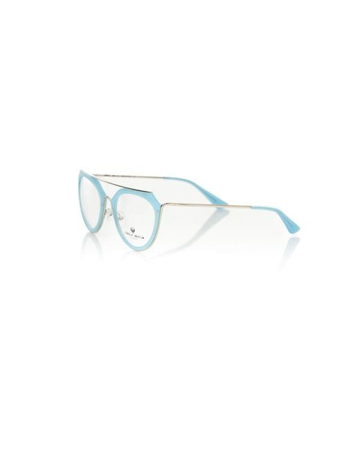 Frankie Morello Blue Aviator Eyeglasses With Tiffany Profile
