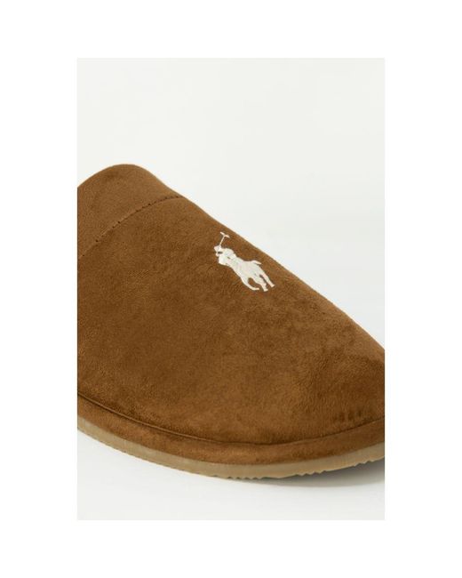Ralph Lauren Brown Beige Polyester Slippers for men