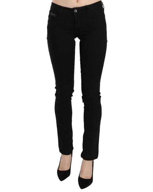 CoSTUME NATIONAL Black Sequined Mid Waist Slim Fit Denim Jeans
