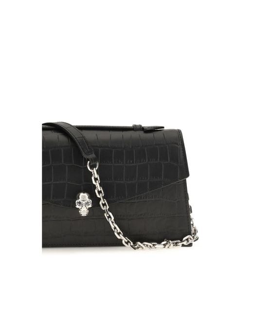 McQueen Black Calf Leather Bos Taurus Handbag