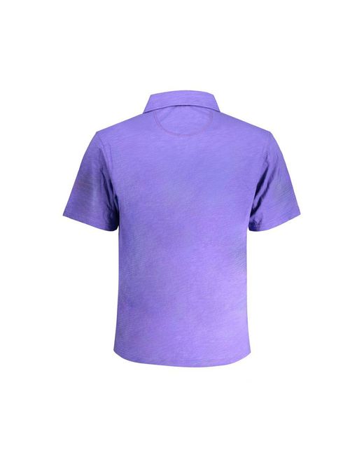 La Martina Purple Cotton Polo Shirt for men