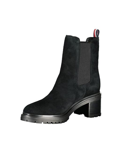 Tommy Hilfiger Black Chic Ankle Boots With Sleek Heel