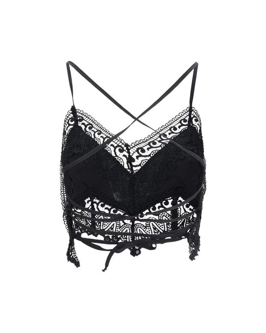 Charo Ruiz Black Cotton Sleeveles T