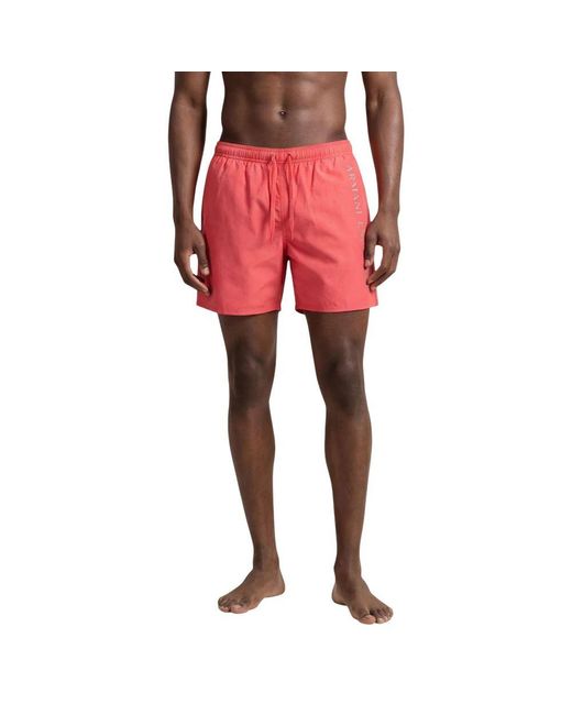 ARMANI EXCHANGE Red Polyester Swim Shorts for men