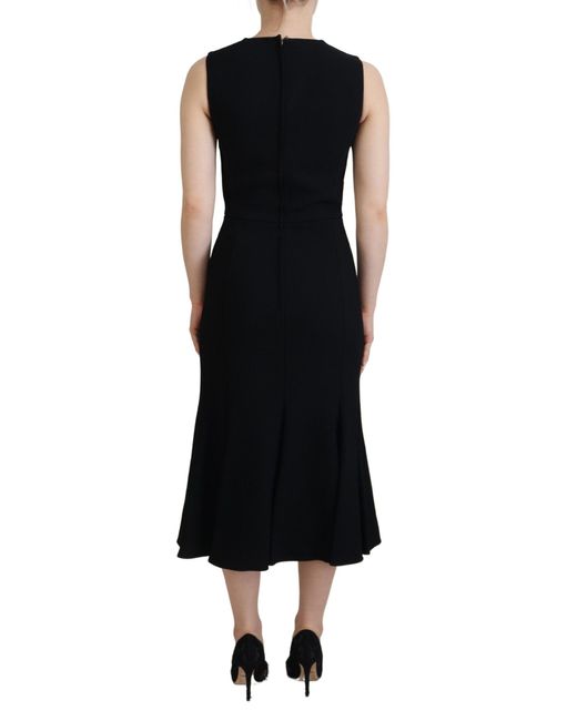 Dolce & Gabbana Black Elegant Fit And Flare Sheath Dress